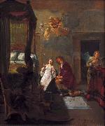 Nicolaes Knupfer Tobias and Sarah praying on their wedding night. France oil painting artist
